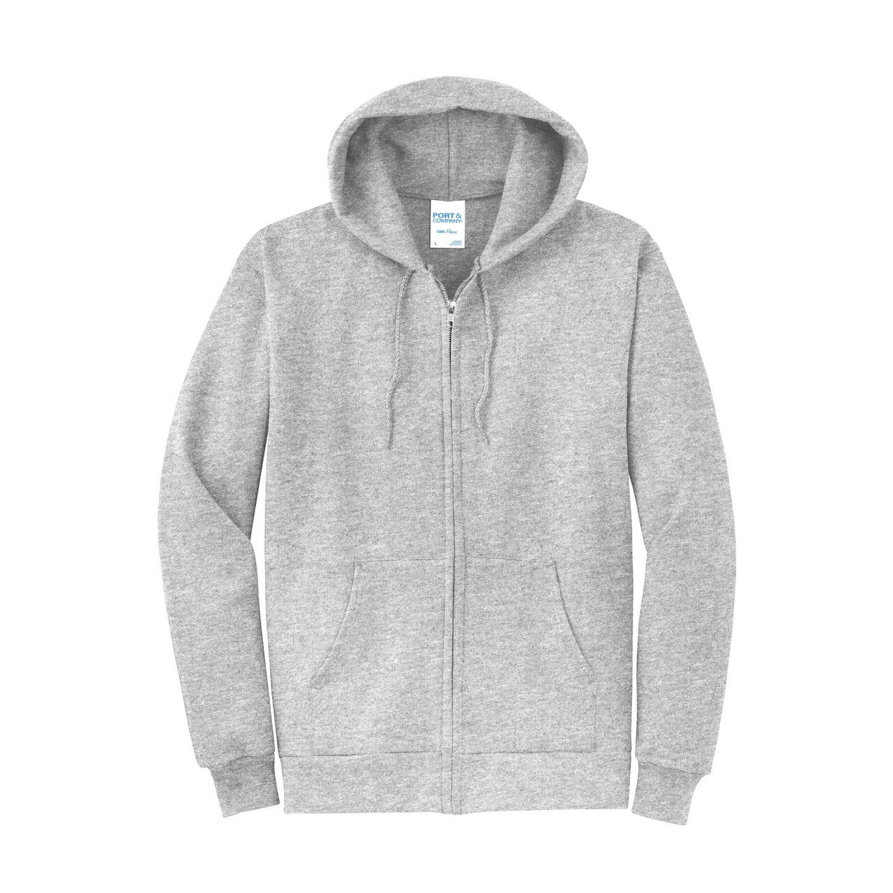 Port & Company® Neutrals Core Fleece Full-Zip Hooded Sweatshirt
